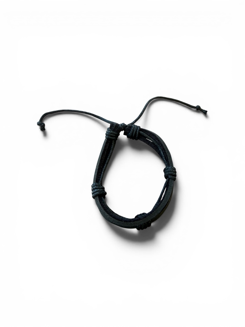 Adjustable Black Cord Knot Bracelet